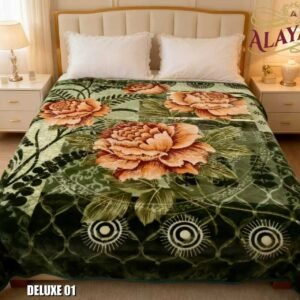 بطانيه ديلوكس مقاس 240×220 سم طبقتين (2 PLY) مشجر